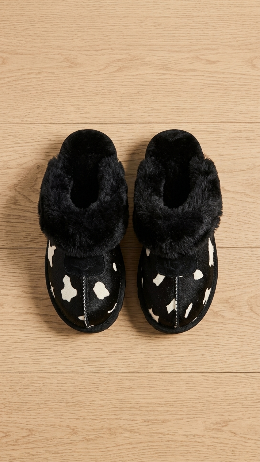 Fuzzy Clog Black Cow — view 1