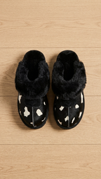 Fuzzy Clog Black Cow — view 1