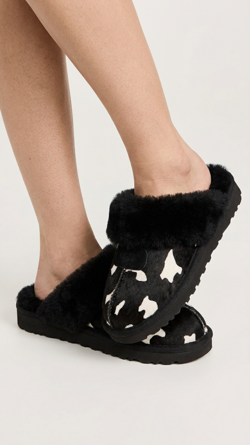 Fuzzy Clog Black Cow — view 2